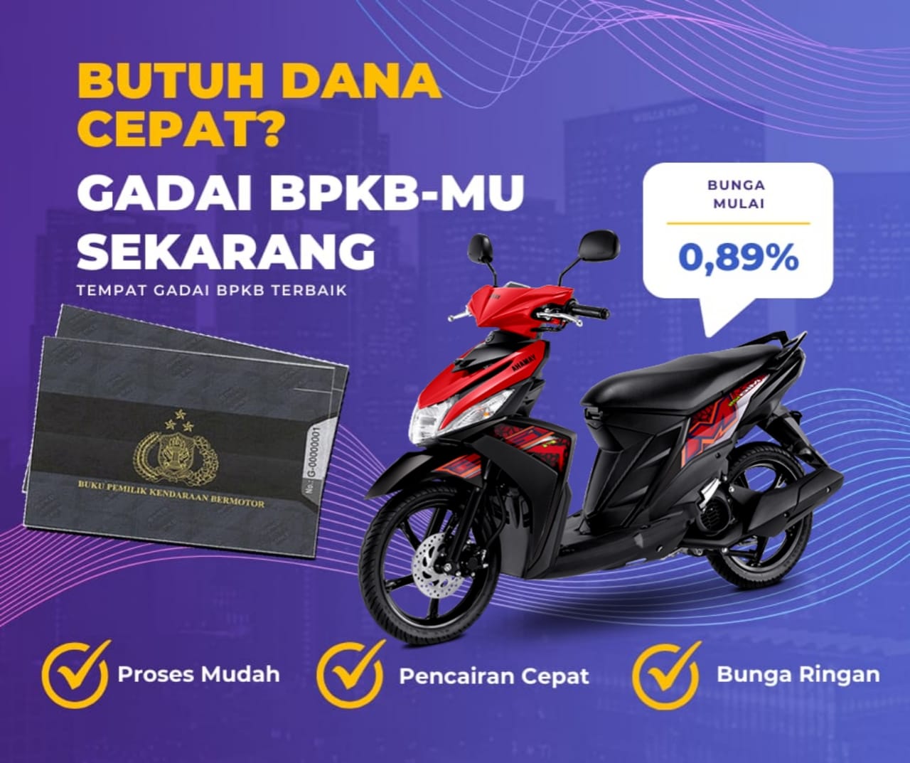 Kredit Jaminan Bpkb Motor Yamaha Mio M3125 CW Dapat Dana Berapa? Seperti Ini Simulasinya